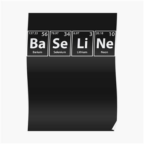 Baseline Ba Se Li Ne Periodic Elements Spelling Poster By
