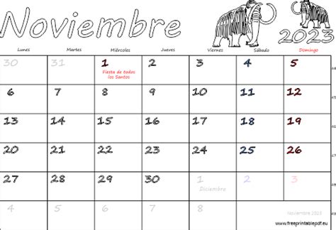 Calendario Noviembre 2023 Para Imprimir Imprimir El Pdf Gratis