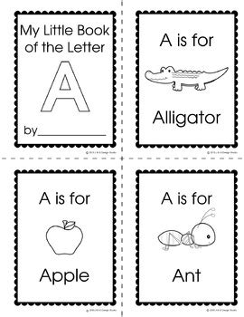 Great for learning about the alphabet and new vocabulary. Alphabet Mini Book The Letter A by J and G Design Studio | TpT