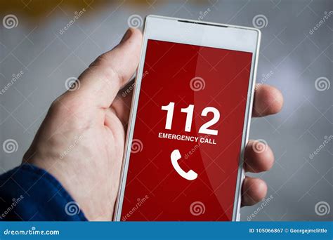 Holding Emergency Call Smartphone Stock Image Image Of Smartphone Touching