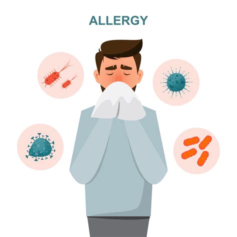 Health Care Concept Man Get Sick Allergy Symptoms 608022 Vector Art At