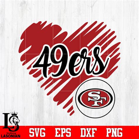San Francisco 49ers Logosan Francisco 49ers Heart Nfl Svg Dxf Eps Png