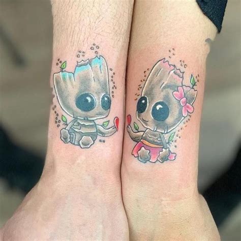 couple love cartoon tattoo viraltattoo