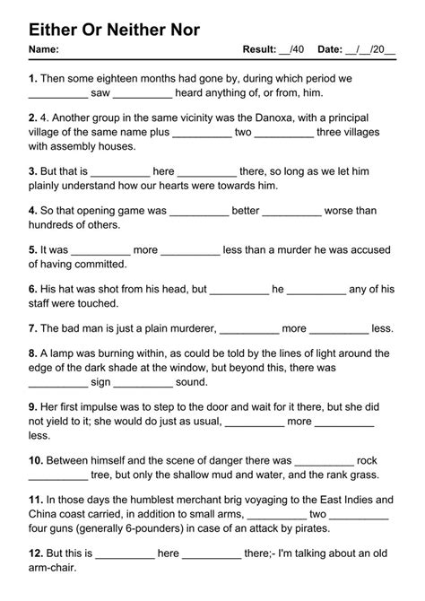 11 Printable Either Or Neither Nor Pdf Worksheets With Answers Grammarism