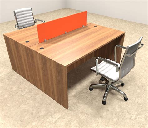 Two Person Orange Divider Office Workstation Desk Set Ot Sul Fpo1