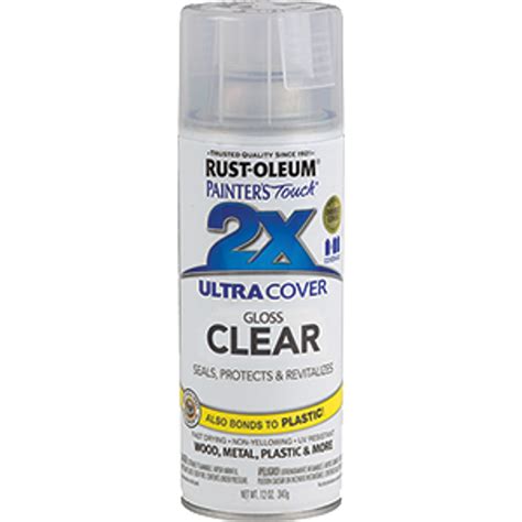 Rustoleum 249117 12oz Gloss Clear Painters Touch 2x Ultra Cover Spray