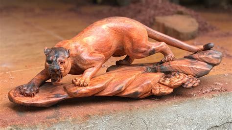 Super Beautiful Leopard Wood Carvings Tuan Wood Carvings Youtube