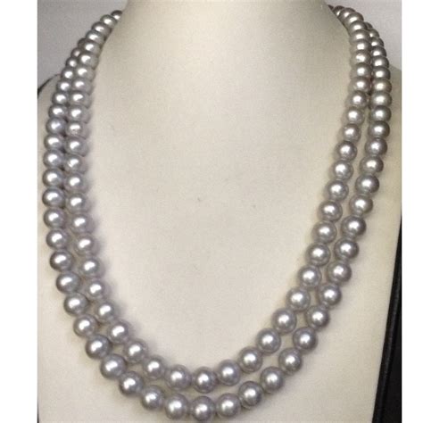 Buy Quality Freshwater Round Grey Pearls Necklace 2 Layers Jpm0041 In