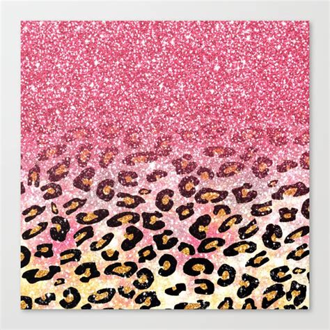 Cute Girly Trendy Bubble Gum Pink Faux Glitter Leopard Animal Print