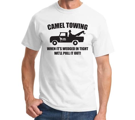 T Shirt Print Men S Short Camel Towing Funny Adult Humor Rudeow Truck