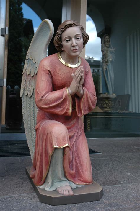 Pictures Of Adoring Angels Kneeling In Wood Ferdinand Stuflesser 1875