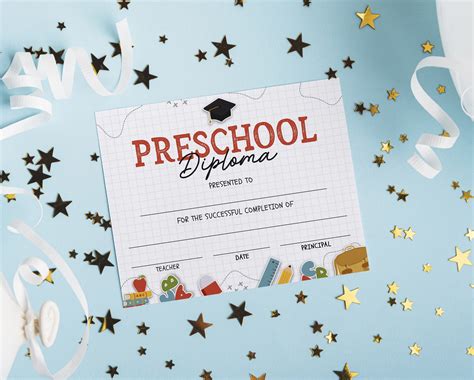 Preschool Graduation Diploma Instant Download Prek Etsy