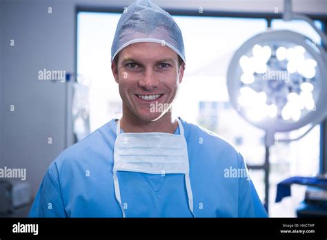 Portrait Of Male Nurse Smiling In Operation Theater Stock Photo Alamy