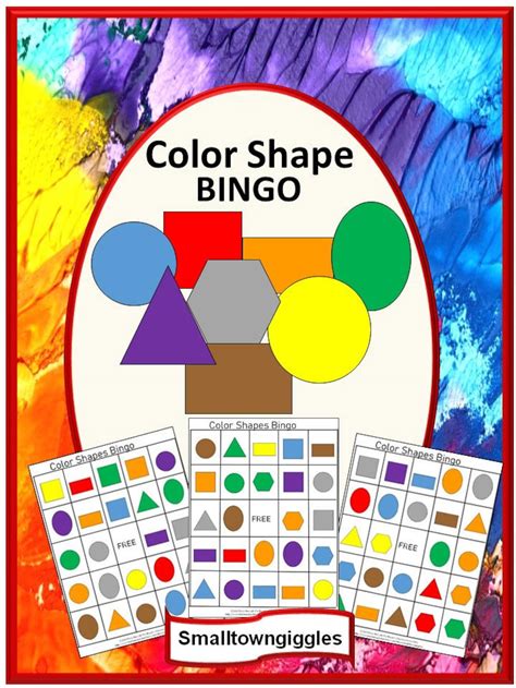 Colors And Shapes Bingo Game Shape And Color Identification Activities