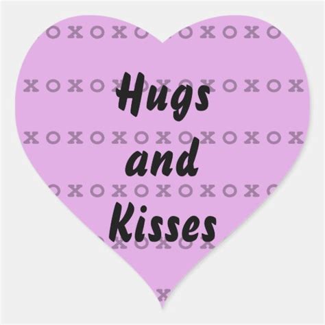 Hugs And Kisses Heart Sticker