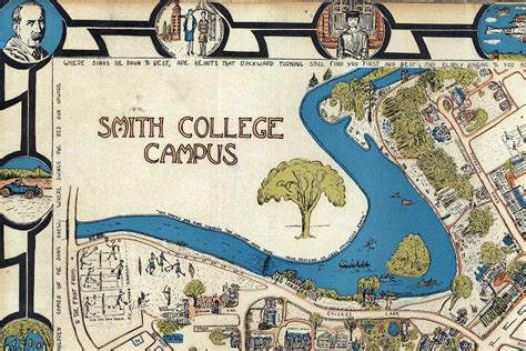 Smith College Map 1928 Print Digital Smith College Campus Etsy