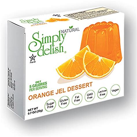 Simply Delish Natural Orange Jel Dessert Sugar Free 07 Oz 6 Pack Fat