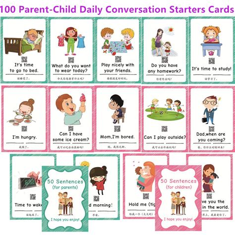 Buy 100 Parent Child Daily Conversation Starters Cards With Picture