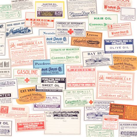 Saturdayamvintage — Antique Pharmacy Labels Set Of 24