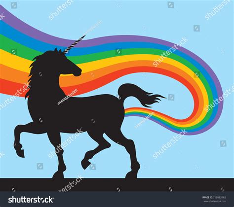 Unicorns Fart Rainbows Vector Illustration Magical เวกเตอร์สต็อก ปลอด