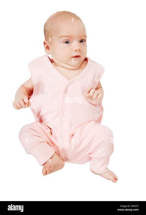 2 Month Baby Isolated Over White Background Stock Photo Alamy