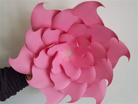 Pdf Petal 9 Paper Flowers Template With Base And Flat Center Digital