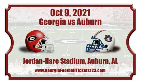 Georgia Bulldogs Vs Auburn Tigers Football Tickets 100921