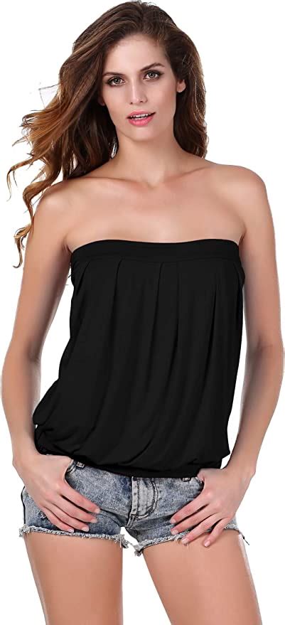 Desiraa Strapless Pleated Top Clubwear Party Tube Top X Large Black At