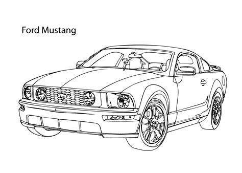 Super Car Ford Mustang Coloring Page Cool Car Printable Free Race