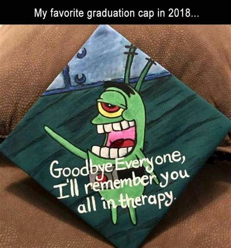 Spongebob Memes Faces Plankton 3 Funny Graduation Caps Graduation