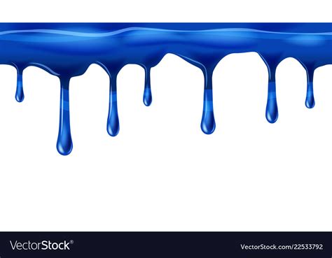 Dripping Seamless Blue Dripps Liquid Drop And Vector Image