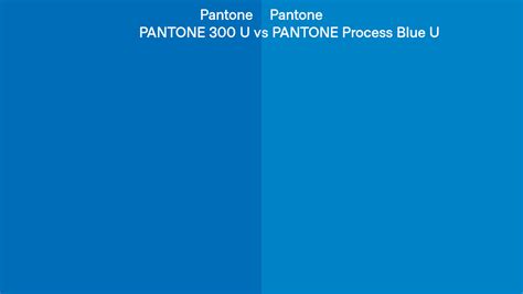 Pantone 300 U Vs Pantone Process Blue U Side By Side Comparison
