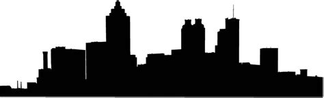 Silhouette Atlanta Skyline Black And White / Atlanta Georgia City png image