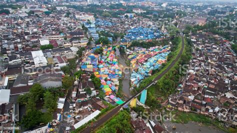 Aerial View Of The Old Slum Village Jodipan With Colorful Houses In