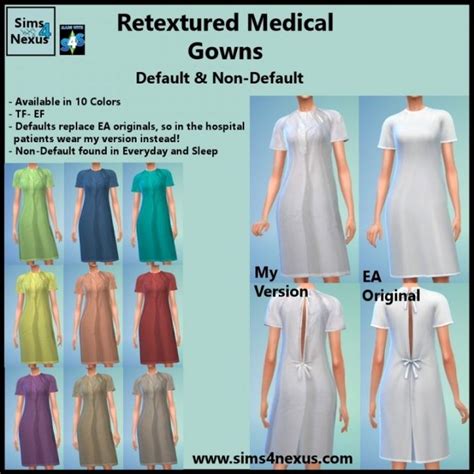 Medical Gown Retexture At Sims 4 Nexus Via Sims 4 Updates The Sims 4