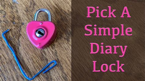 How To Pick A Simple Diary Lock Youtube