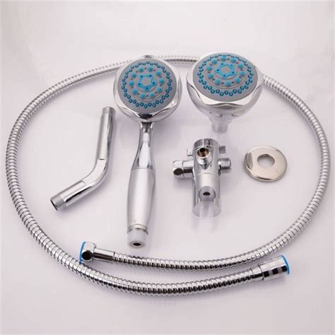 Dual Shower Head Deluxe Sunbeam Combo 5 Function Handheld Multi Massager 2 Bath In Shower Heads