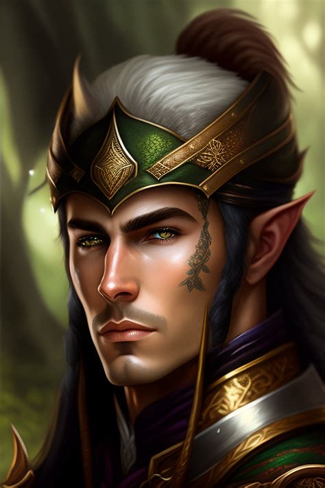 Lexica Fantasy Portrait Of A Male Elf Ranger Custom Character Art