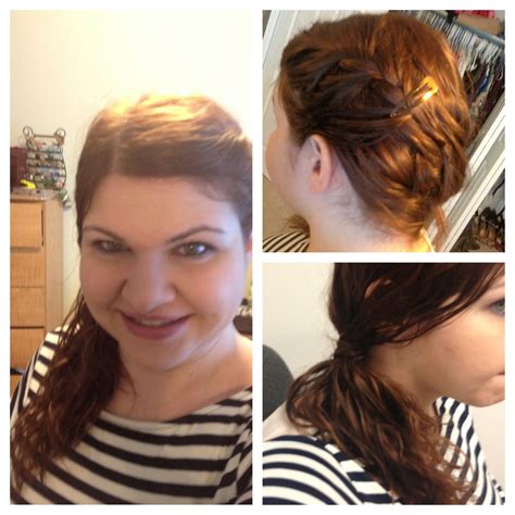 Todays Hair French Braided The Front Side To The Back Pinned It In Place And Pulled It Into A