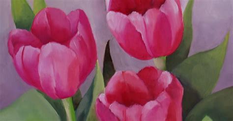 Nels Everyday Painting Deep Pink Tulips 2 Sold