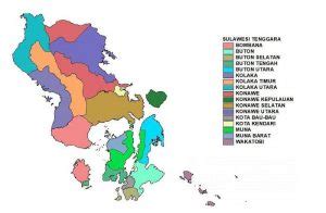Peta Sulawesi Tenggara Lengkap Dengan Kabupaten Dan Kota Tarunas