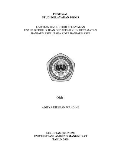 Rini sri istiyani asah wiari s. Contoh Proposal Studi Kelayakan Bisnis Usaha Kecil - Gambaran