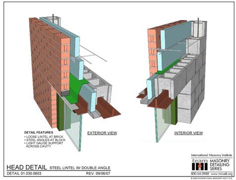 010300603 Head Detail Steel Lintel W Double Angle Masonry