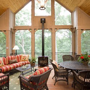 The new wood porch floor is finished! Wood Burning Stove Home Design Ideas, Renovations & Photos ...