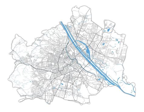 Mapa Urbano De Viena Afiche Vectorial Mapa De Calles En Escala De
