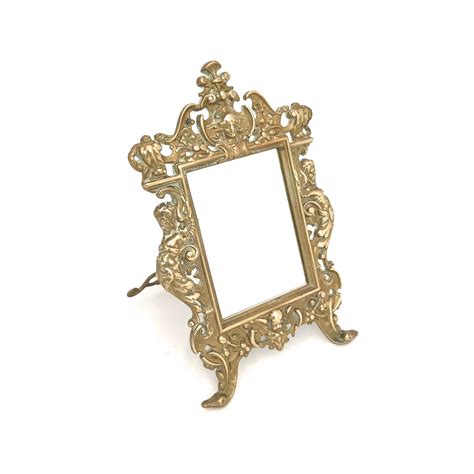 Vintage Brass Mirror Art Nouveau Mirror Baroque Gold Mirror Ornate