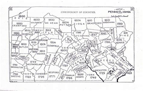Pennsylvania Chronology Of Counties