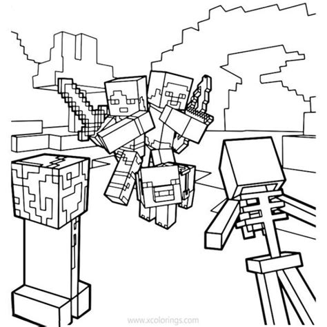 Minecraft Steve Coloring Pages With Diamond Armor