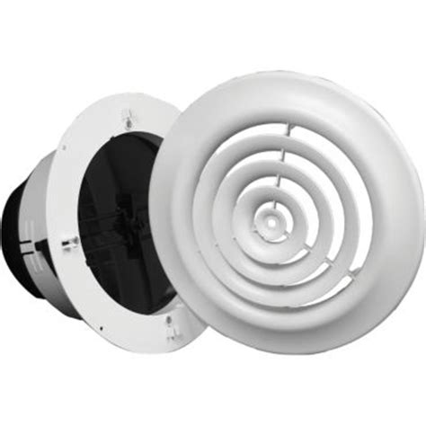 White plastic diffusers are recommended for each ceiling register connection to the dfas cabinet. 6 In Round Ceiling Diffuser Damper | Shelly Lighting