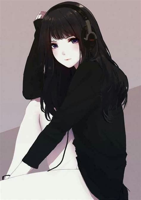 Картинки по запросу Anime Girl Black Hair Kawaii Anime Girl Cool Anime
